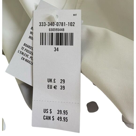 Hollister board shorts tie waist size 34 white black neon yellow NWT - Picture 4 of 8